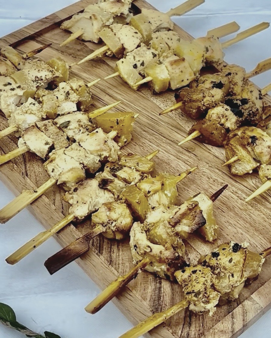 Brochettes poulet ananas AV SIMOES